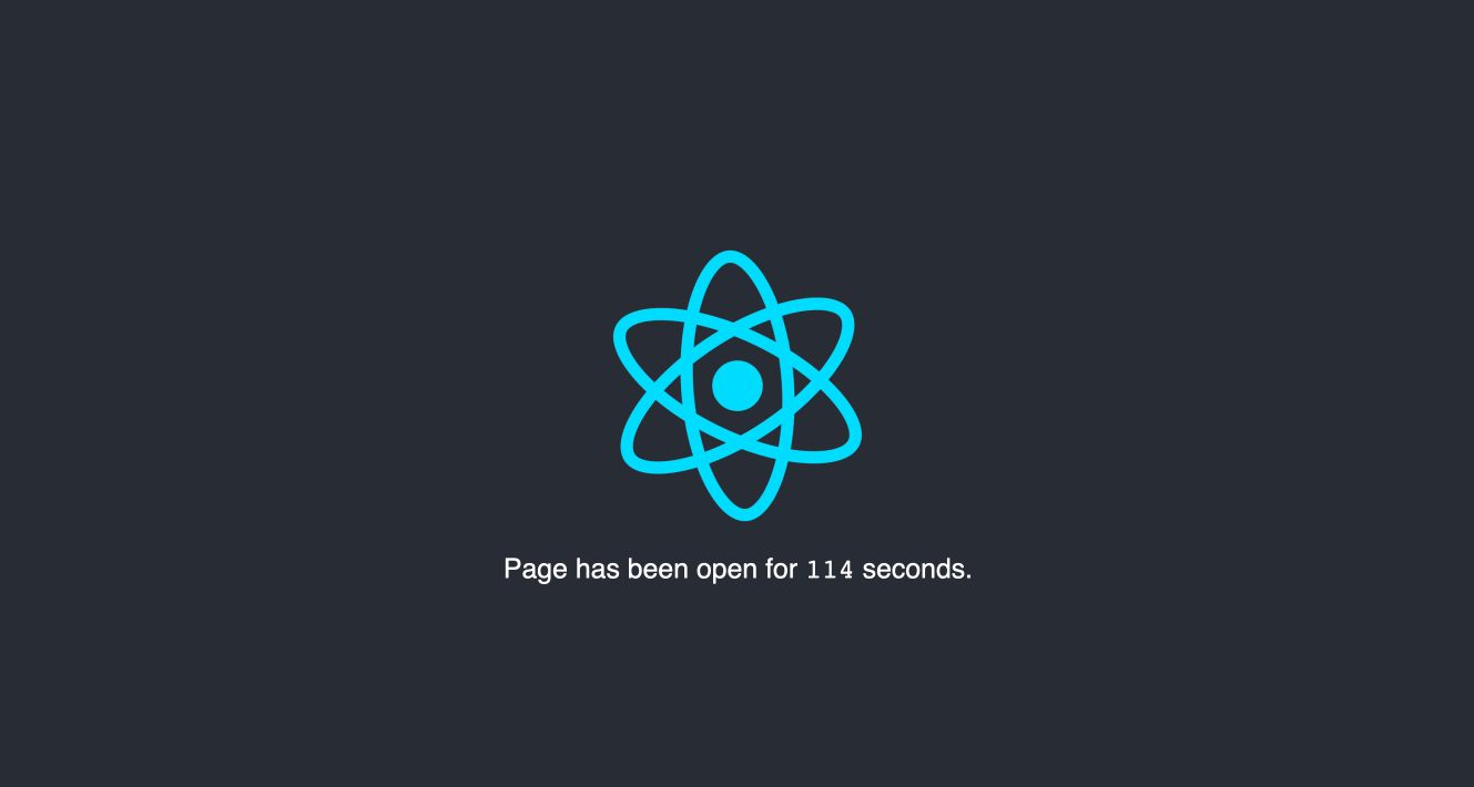 The page now has centered items, a grey background, styled fonts, and the React logo has an animation that rotates it.